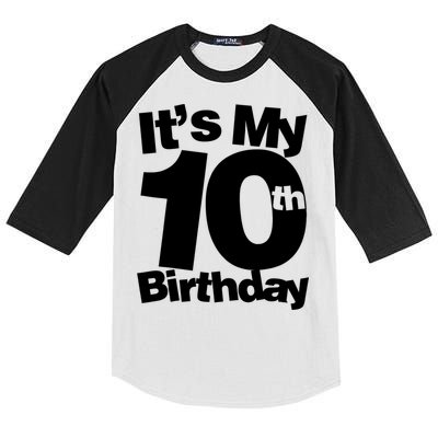10th Birthday It's My 10th Birthday 10 Year Old Birthday TShirt Kids Colorblock Raglan Jersey