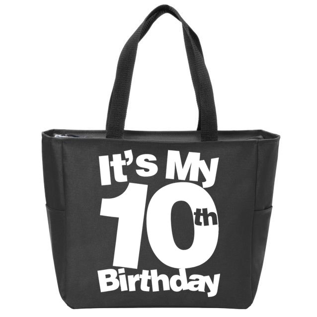10th Birthday It's My 10th Birthday 10 Year Old Birthday TShirt Zip Tote Bag