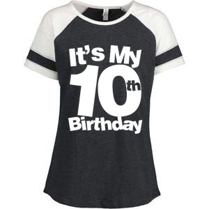 10th Birthday It's My 10th Birthday 10 Year Old Birthday TShirt Enza Ladies Jersey Colorblock Tee