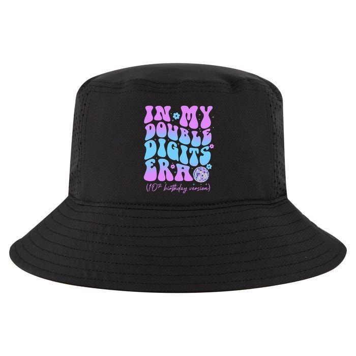 10th Birthday  In My Double Digits Era Groovy Retro Cool Comfort Performance Bucket Hat