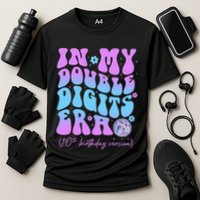 10th Birthday  In My Double Digits Era Groovy Retro Performance Shirt