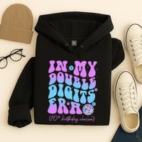 10th Birthday  In My Double Digits Era Groovy Retro Hoodie