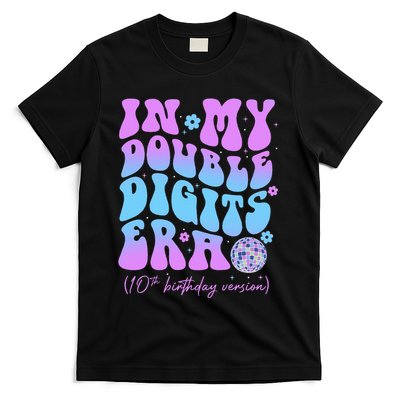 10th Birthday  In My Double Digits Era Groovy Retro T-Shirt