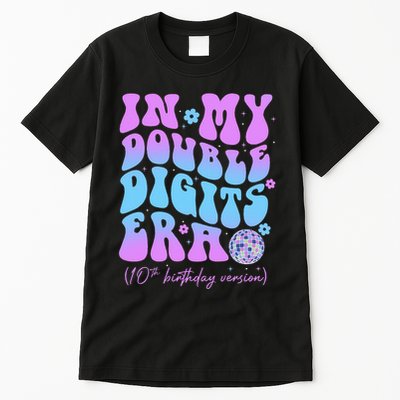 10th Birthday  In My Double Digits Era Groovy Retro Tall T-Shirt