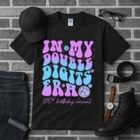 10th Birthday  In My Double Digits Era Groovy Retro Tall T-Shirt