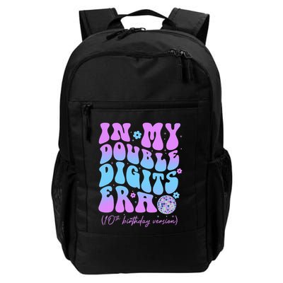 10th Birthday  In My Double Digits Era Groovy Retro Backpack