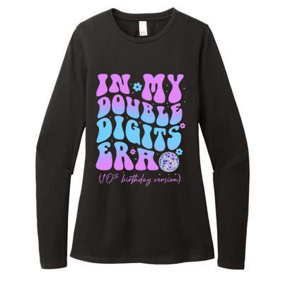 10th Birthday  In My Double Digits Era Groovy Retro Womens CVC Long Sleeve Shirt