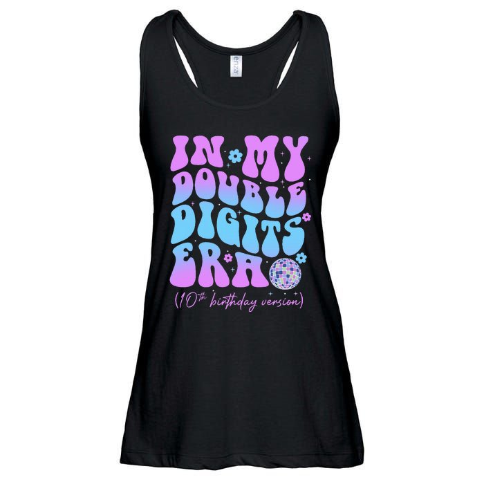 10th Birthday  In My Double Digits Era Groovy Retro Ladies Essential Flowy Tank