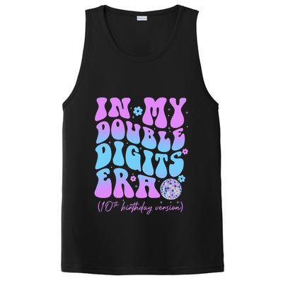 10th Birthday  In My Double Digits Era Groovy Retro PosiCharge Competitor Tank