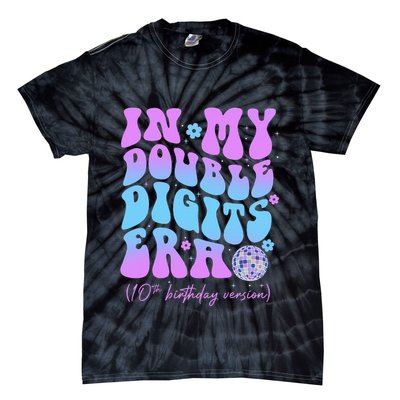10th Birthday  In My Double Digits Era Groovy Retro Tie-Dye T-Shirt