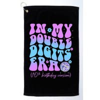 10th Birthday  In My Double Digits Era Groovy Retro Golf Towel