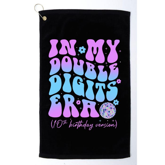 10th Birthday  In My Double Digits Era Groovy Retro Golf Towel