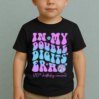 10th Birthday  In My Double Digits Era Groovy Retro Toddler T-Shirt