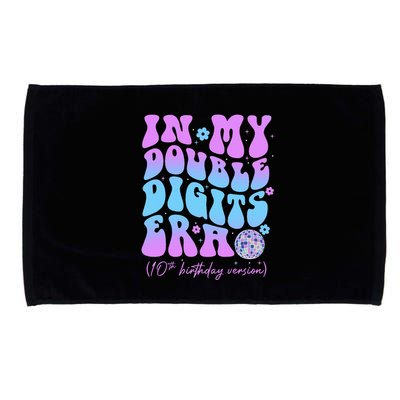 10th Birthday  In My Double Digits Era Groovy Retro Microfiber Hand Towel