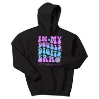 10th Birthday  In My Double Digits Era Groovy Retro Kids Hoodie