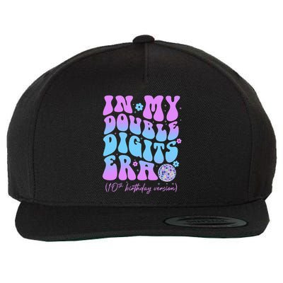 10th Birthday  In My Double Digits Era Groovy Retro Wool Snapback Cap