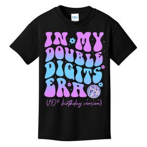 10th Birthday  In My Double Digits Era Groovy Retro Kids T-Shirt