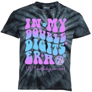 10th Birthday  In My Double Digits Era Groovy Retro Kids Tie-Dye T-Shirt