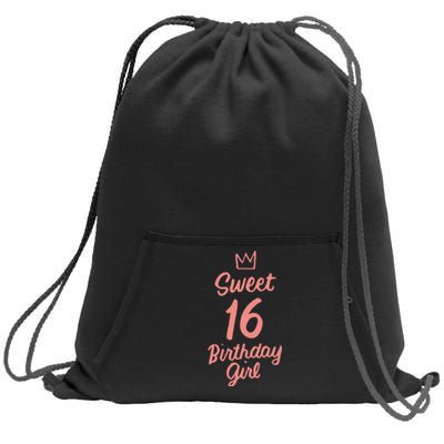 16th Birthday Idea N Sweet 16 Year Old Girl Sweatshirt Cinch Pack Bag