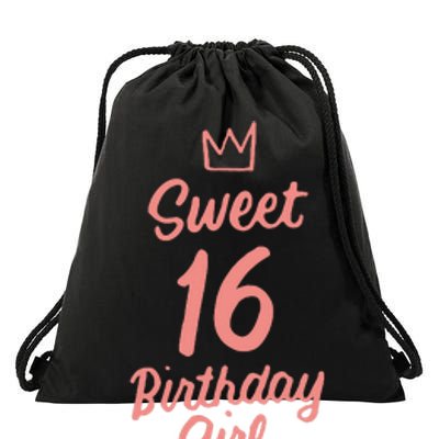 16th Birthday Idea N Sweet 16 Year Old Girl Drawstring Bag