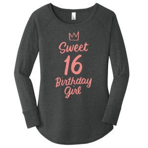 16th Birthday Idea N Sweet 16 Year Old Girl Women's Perfect Tri Tunic Long Sleeve Shirt