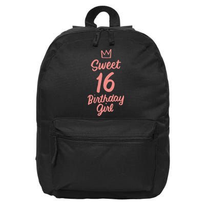 16th Birthday Idea N Sweet 16 Year Old Girl 16 in Basic Backpack