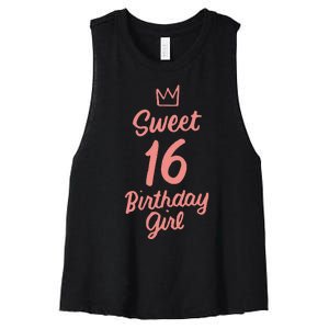 16th Birthday Idea N Sweet 16 Year Old Girl Women's Racerback Cropped Tank