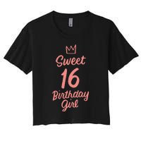 16th Birthday Idea N Sweet 16 Year Old Girl Women's Crop Top Tee