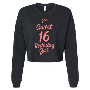 16th Birthday Idea N Sweet 16 Year Old Girl Cropped Pullover Crew