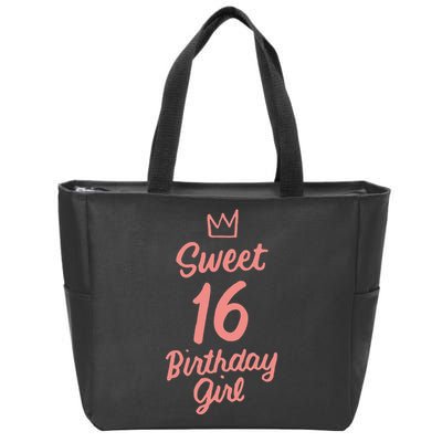 16th Birthday Idea N Sweet 16 Year Old Girl Zip Tote Bag