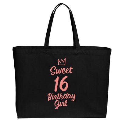 16th Birthday Idea N Sweet 16 Year Old Girl Cotton Canvas Jumbo Tote