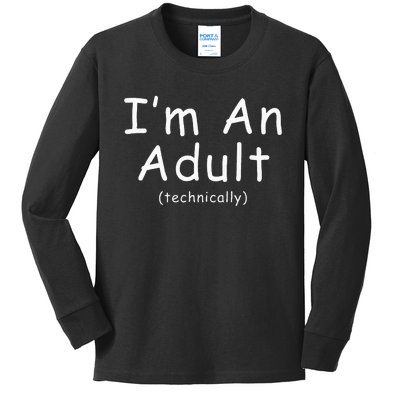 18th Birthday Im Adult Funny 18th Birthday Teen Birthday Kids Long Sleeve Shirt