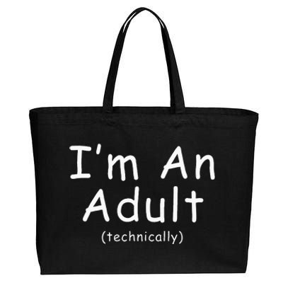 18th Birthday Im Adult Funny 18th Birthday Teen Birthday Cotton Canvas Jumbo Tote