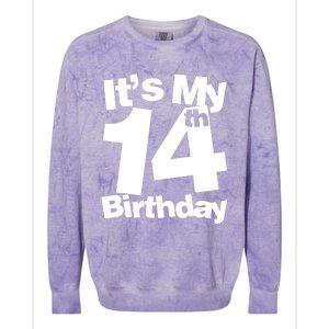 14th Birthday It's My 14th Birthday 14 Year Old Birthday Colorblast Crewneck Sweatshirt