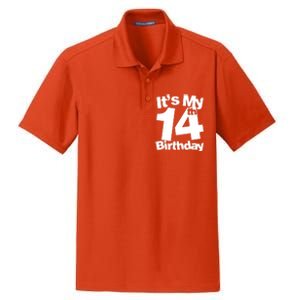 14th Birthday It's My 14th Birthday 14 Year Old Birthday Dry Zone Grid Polo