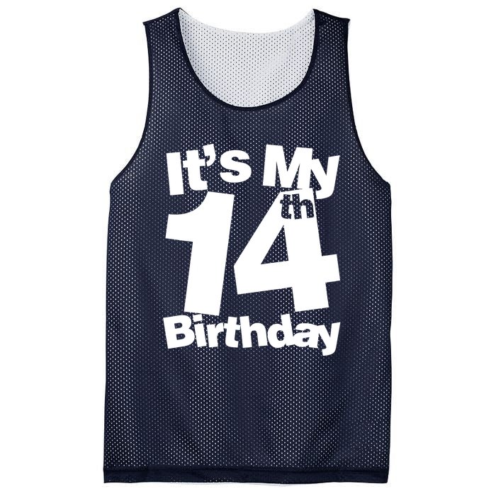 14th Birthday It's My 14th Birthday 14 Year Old Birthday Mesh Reversible Basketball Jersey Tank