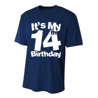 14th Birthday It's My 14th Birthday 14 Year Old Birthday Performance Sprint T-Shirt