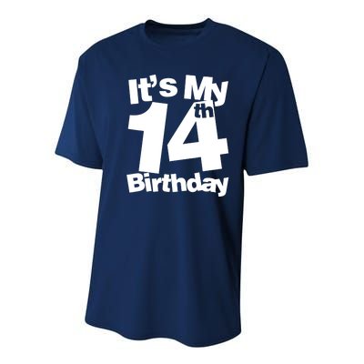 14th Birthday It's My 14th Birthday 14 Year Old Birthday Youth Performance Sprint T-Shirt