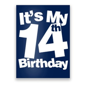 14th Birthday It's My 14th Birthday 14 Year Old Birthday Poster