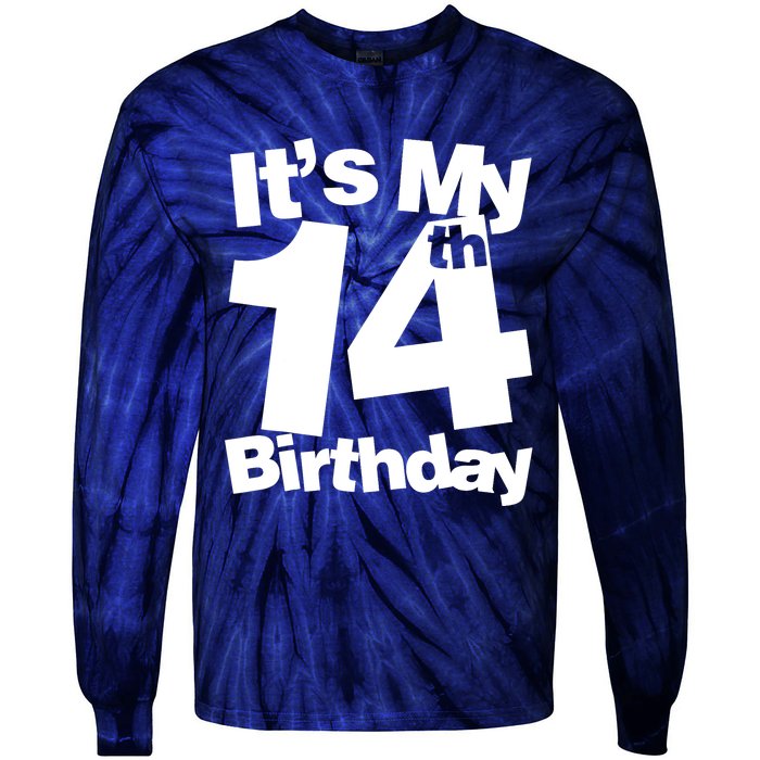 14th Birthday It's My 14th Birthday 14 Year Old Birthday Tie-Dye Long Sleeve Shirt