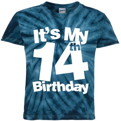 14th Birthday It's My 14th Birthday 14 Year Old Birthday Kids Tie-Dye T-Shirt