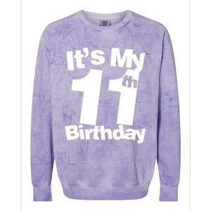 11th Birthday It's My 11th Birthday 11 Year Old Birthday Colorblast Crewneck Sweatshirt