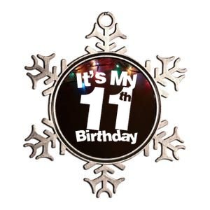 11th Birthday It's My 11th Birthday 11 Year Old Birthday Metallic Star Ornament