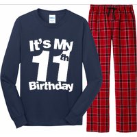 11th Birthday It's My 11th Birthday 11 Year Old Birthday Long Sleeve Pajama Set