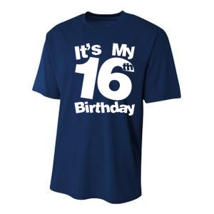 16th Birthday It's My 16th Birthday 16 Year Old Birthday Youth Performance Sprint T-Shirt