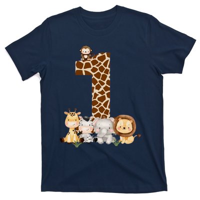 1st Birthday Jungle Animals Safari Giraffe Zebra Lion Wild T-Shirt