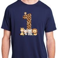 1st Birthday Jungle Animals Safari Giraffe Zebra Lion Wild Adult ChromaSoft Performance T-Shirt