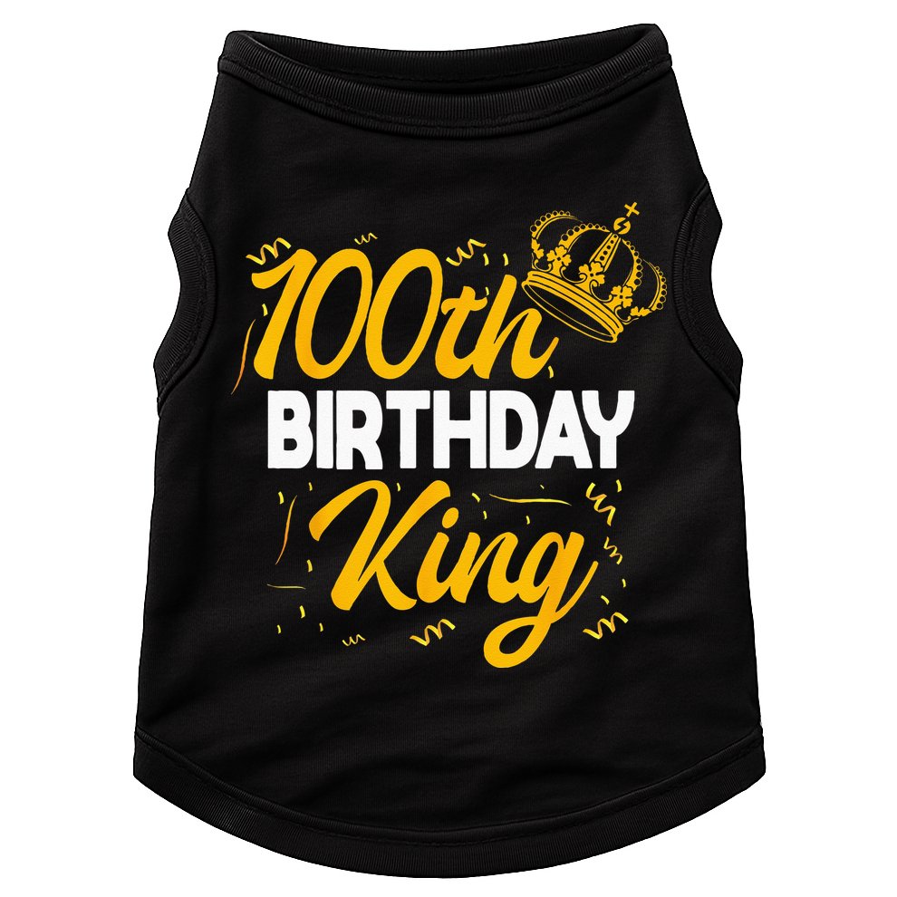 100th Birthday King Party Crown Bday Celebration Doggie Tank