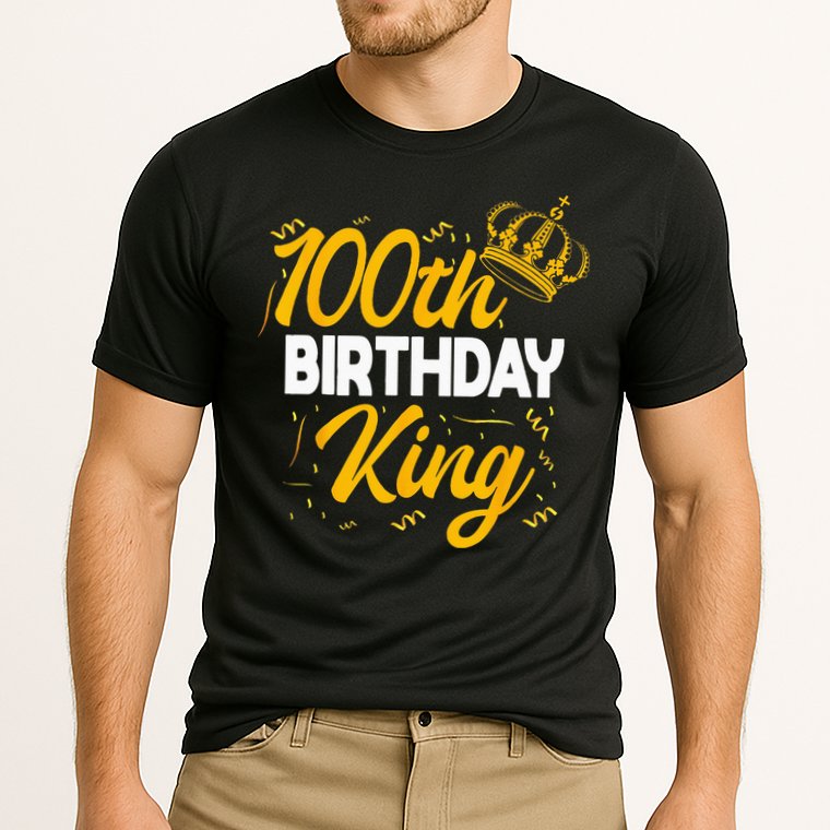 100th Birthday King Party Crown Bday Celebration Cooling Performance Crew T-Shirt