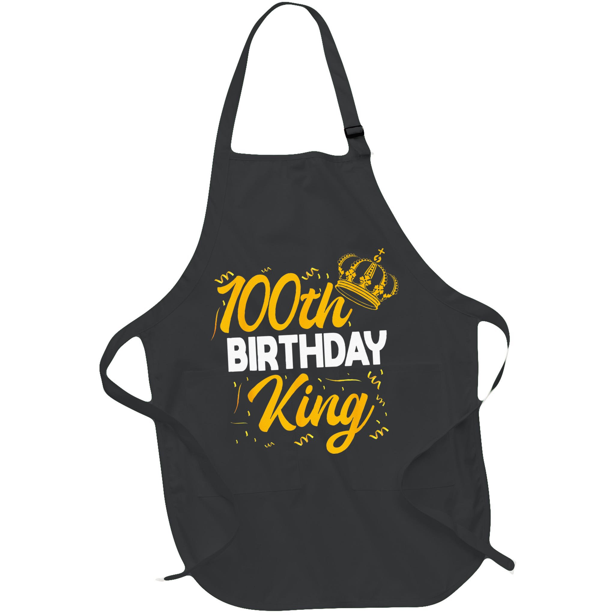 100th Birthday King Party Crown Bday Celebration Apron